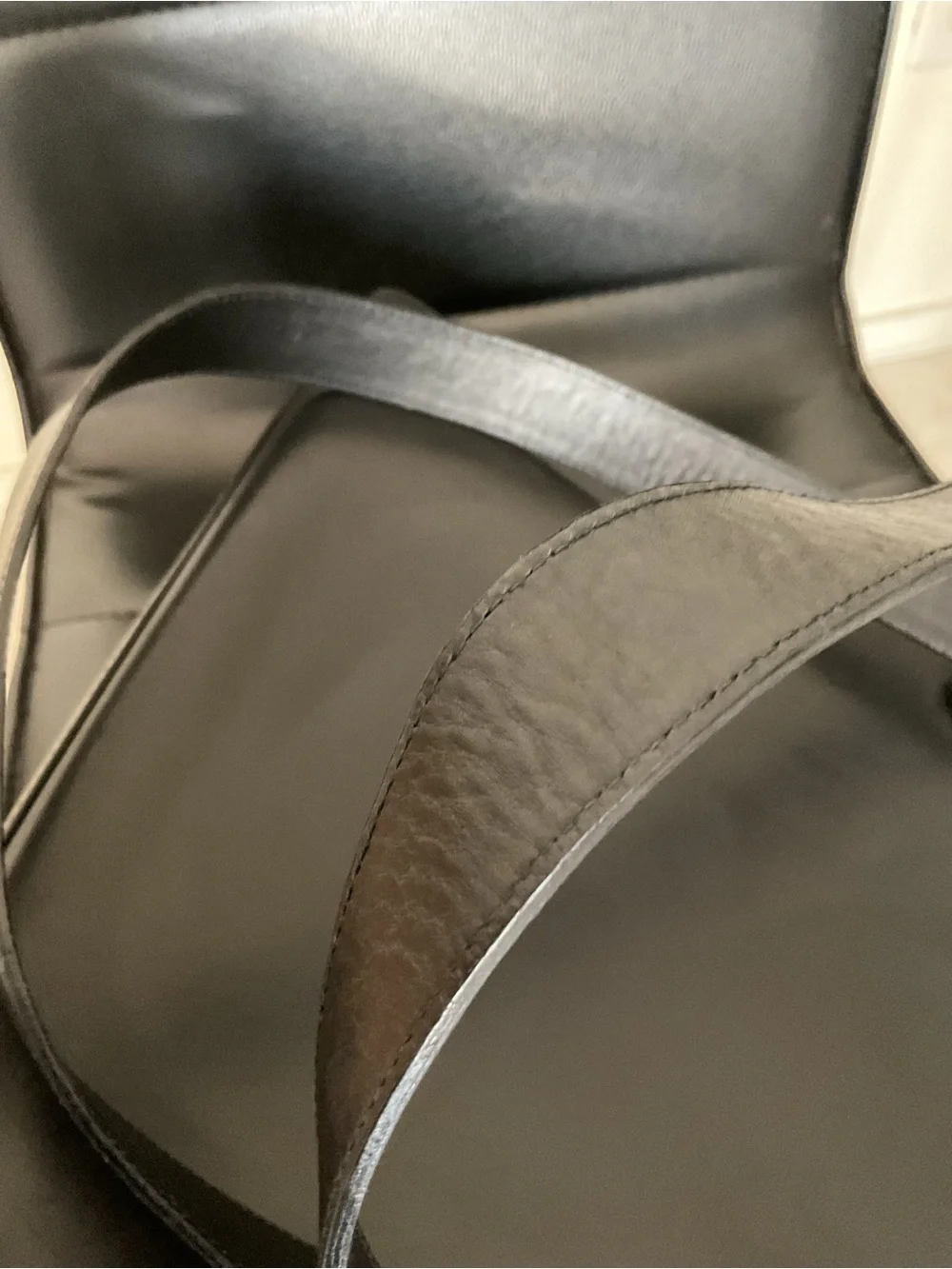 Salvatore Ferragamo Black Leather Messenger with Signature Gancini Hardware